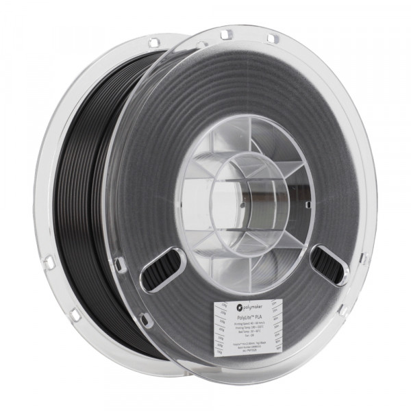 Polymaker PLA filament | Svart | 1,75mm | 1kg | PolyLite 70525 PA02001 PM70525 DFP14082 - 1