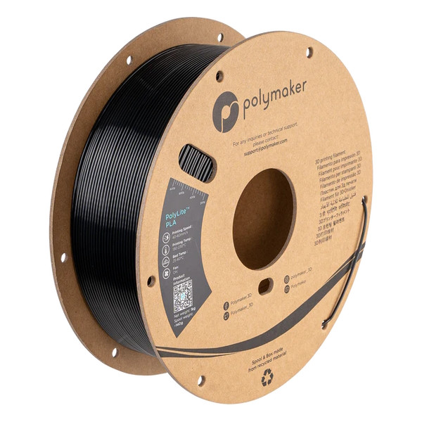 Polymaker PLA filament | Svart | 1,75mm | 1kg | PolyLite Silk PA03017 DFP14322 - 1