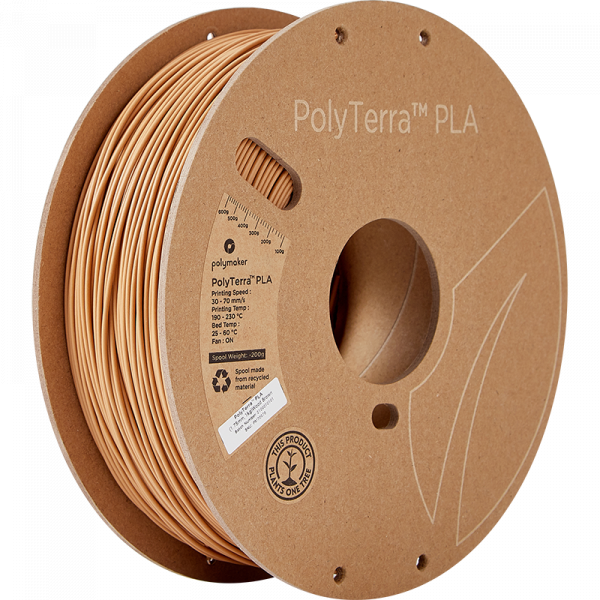 Polymaker PLA filament | Träbrun | 1,75mm | 1kg | PolyTerra 70976 DFP14241 - 1