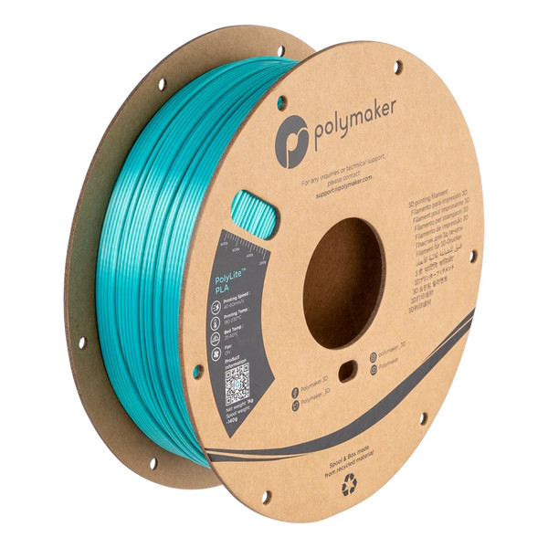 Polymaker PLA filament | Turkos | 1,75mm | 1kg | PolyLite Silk PA03018 DFP14328 - 1