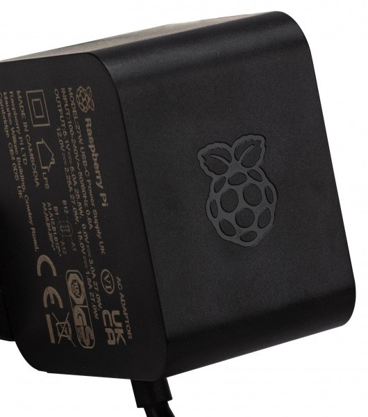 RaspberryPi Raspberry Pi 5 USB-C nätaggregat | svart | 27W  DAR01234 - 1