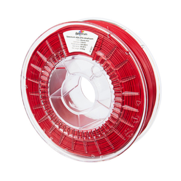 Spectrum LW-ASA UltraFoam Filament | Blodigt Röd | 1,75mm | 0,75kg DFP16189 - 1
