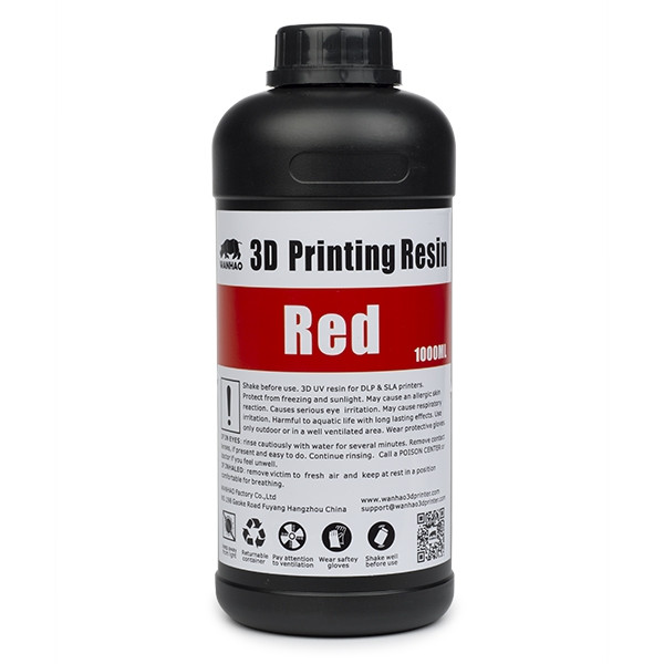 < Wanhao UV resin | Röd | 1000ml DLQ02018 - 1