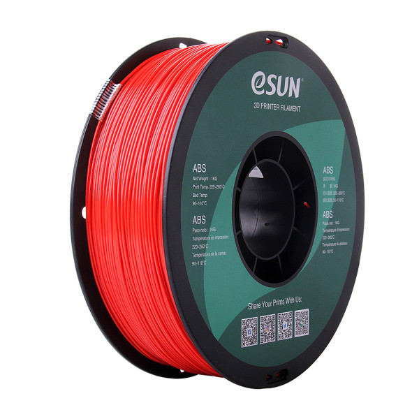 < eSun ABS filament | Röd | 1,75mm | 1kg DFE20005 - 1