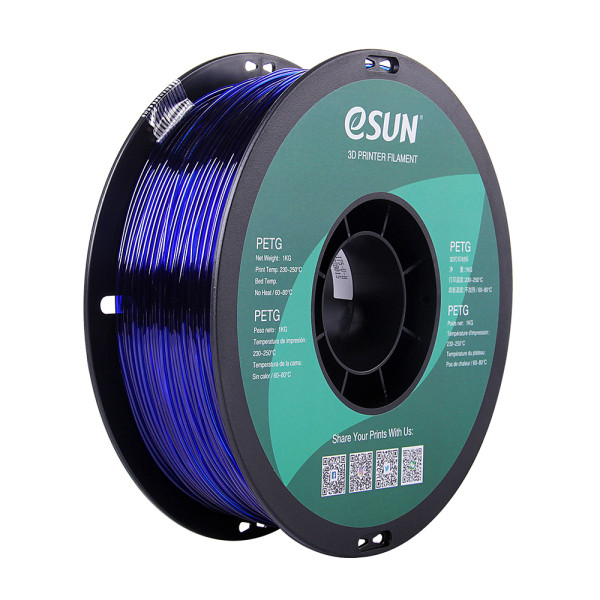 eSun PETG filament | Transparent Blå | 1,75mm | 1kg PETG175U1 DFE20046 - 1