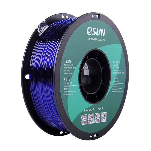 eSun PETG filament | Transparent Blå | 1,75mm | 1kg PETG175U1 DFE20046 - 1