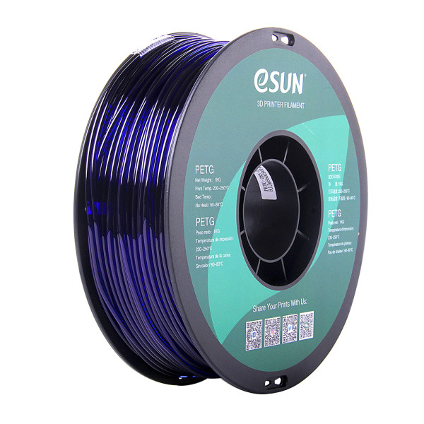 eSun PETG filament | Transparent Blå | 2,85mm | 1kg PETG285U1 DFE20054 - 1