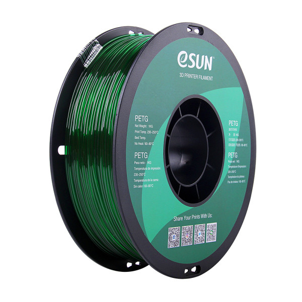eSun PETG filament | Transparent Grön | 1,75mm | 1kg  DFE20047 - 1