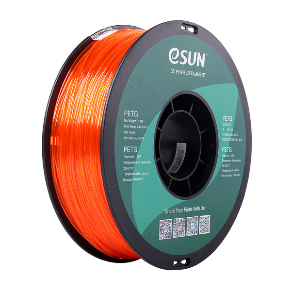 eSun PETG filament | Transparent Orange | 1,75mm | 1kg PETG175O1 DFE20050 - 1
