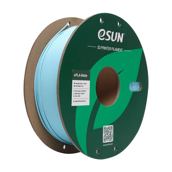 eSun PLA Matt filament | Ljusblå | 1,75mm | 1kg | pappersrulle  DFE20250 - 1