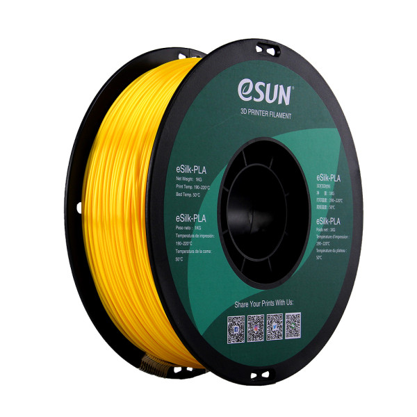 eSun PLA filament | Gul | 1,75mm | 1kg | eSilk eSilk-PLA175Y1 DFE20206 - 1