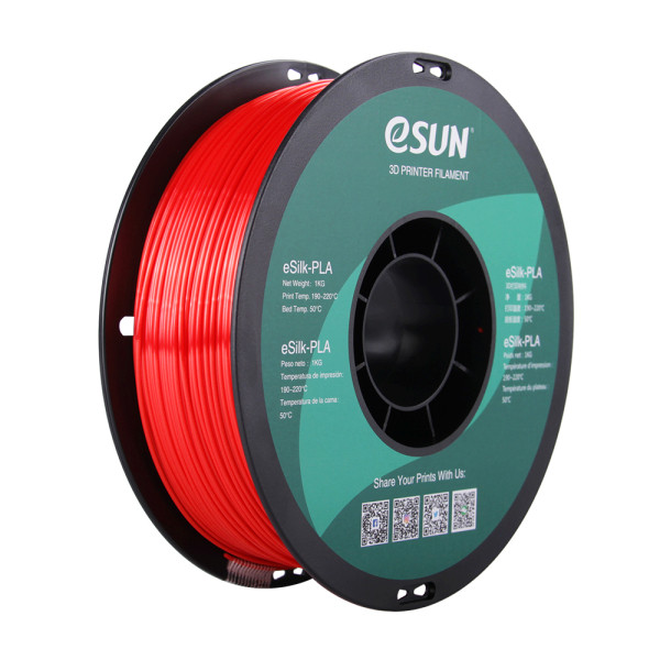 eSun PLA filament | Röd | 1,75mm | 1kg | eSilk eSilk-PLA175R1 DFE20202 - 1