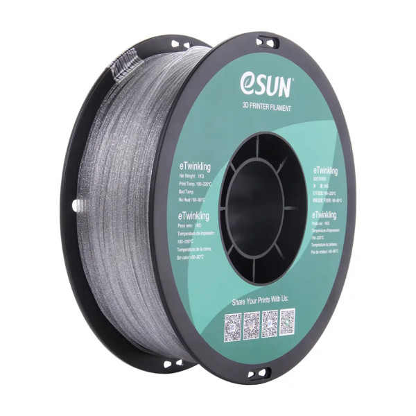 eSun PLA filament | Silver | 1,75mm |1kg | eTwinkling  DFE20271 - 1