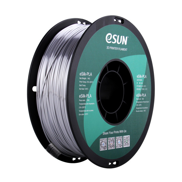 eSun PLA filament | Silver | 1,75mm | 1kg | eSilk eSilk-PLA175S1 DFE20203 - 1