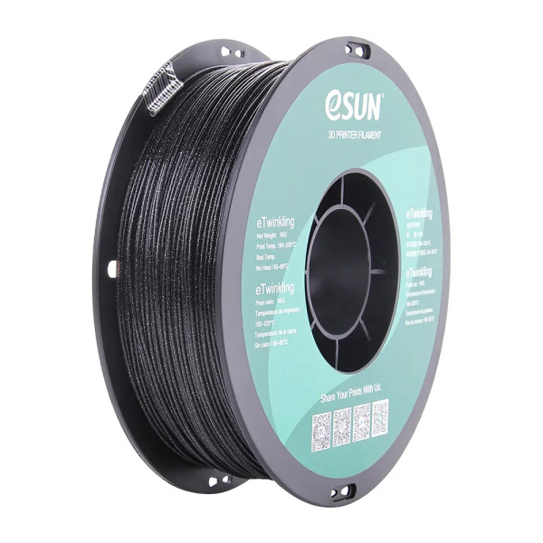 eSun PLA filament | Svart | 1,75mm |1kg | eTwinkling eTwinkling-P175B1 DFE20261 - 1